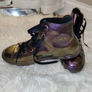 Girl's Metallic Purple Converse